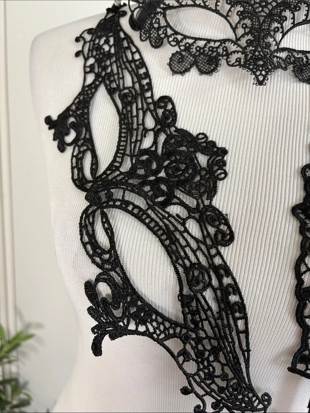 Set of 3 Black Lace Appliqué Masks